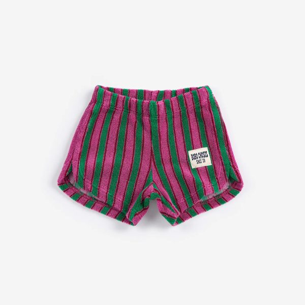 Striped terry cloth shorts