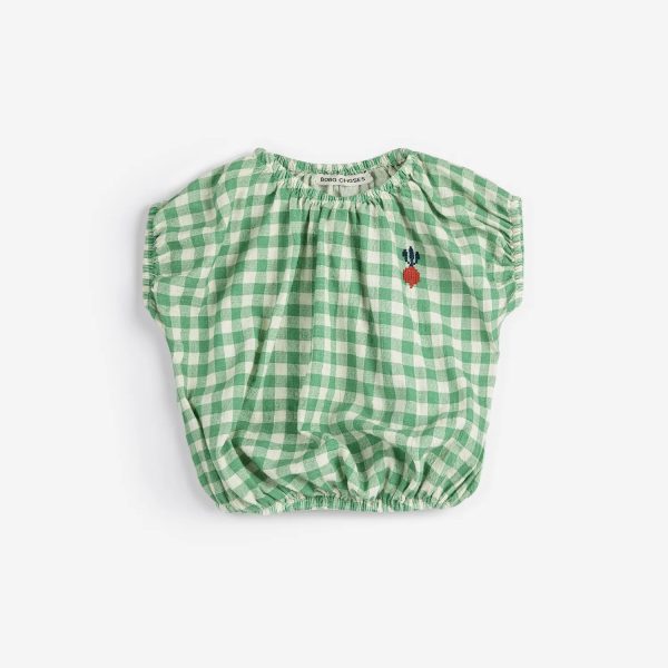 Pixel Sugar Beet vichy woven blouse