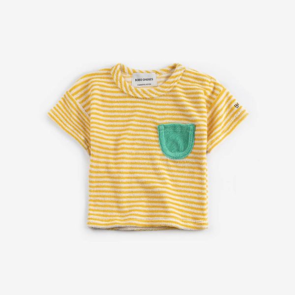 Yellow Stripes terry cloth Tshirt