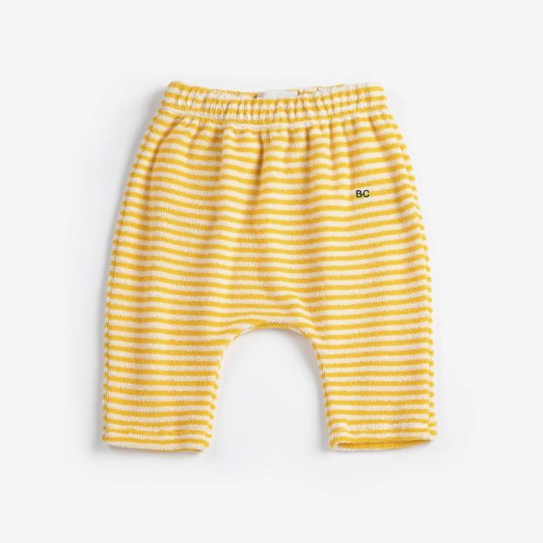 Yellow Stripes terry cloth harem pants