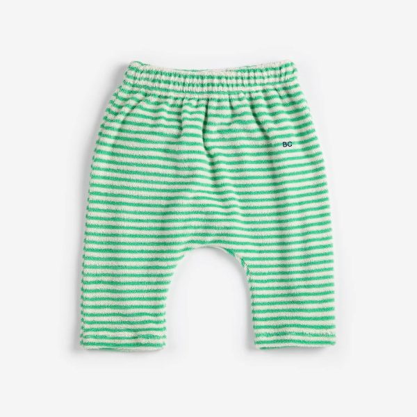 Green Stripes terry cloth harem pants
