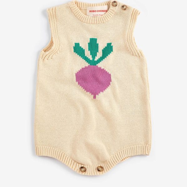 Pixel Sugar Beet knitted romper