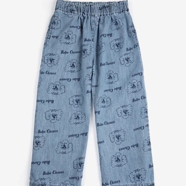 Pickles The Dog all over light denim pants