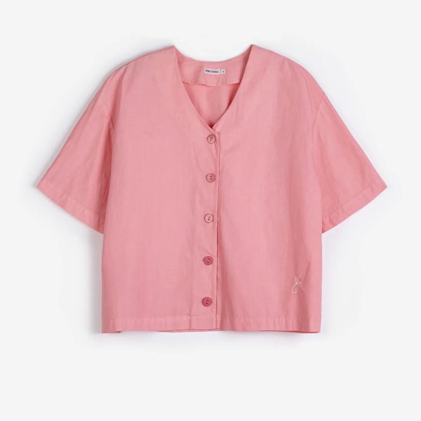 Paper touch cropped blouse
