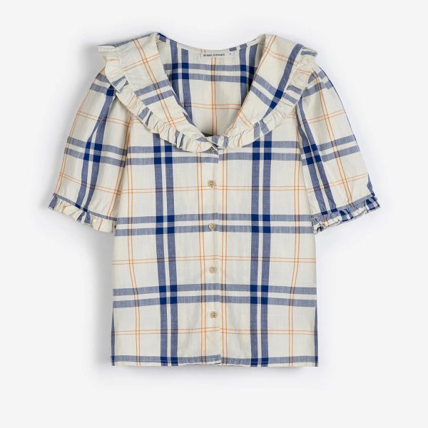 Fun tartan collar shirt