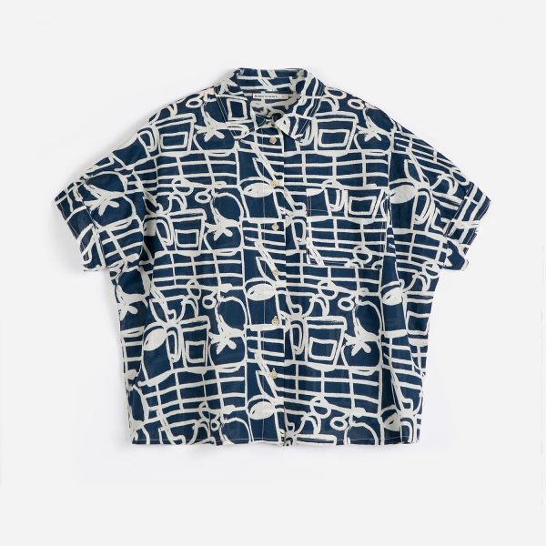 Cookery Festival pattern oversize shirt