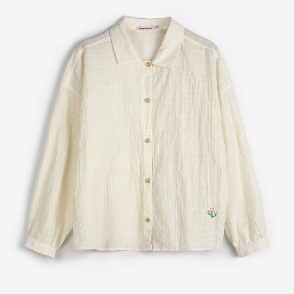 Organic cotton square collar blouse