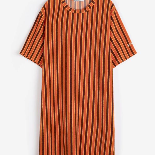 Striped terry short dress