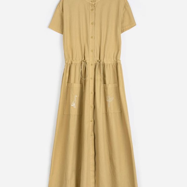 Round collar shirt dress