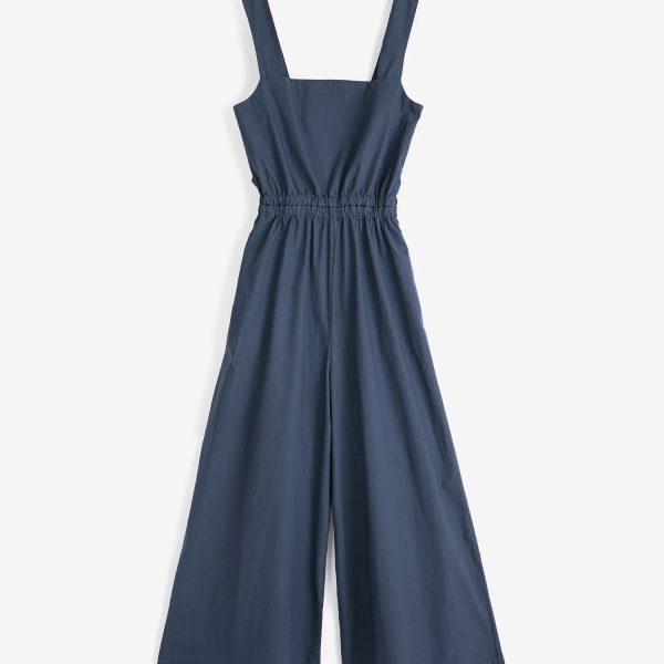 Textured cotton strap overall
