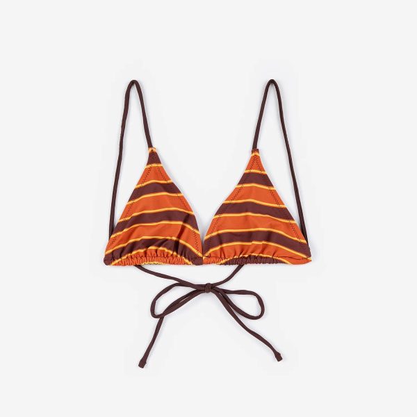 Stripes recycled triangle bikini top