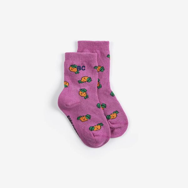 Tangerine all over short socks