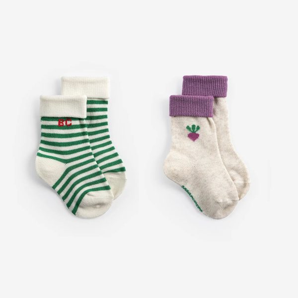 Pixel Sugar beet short socks pack x 2