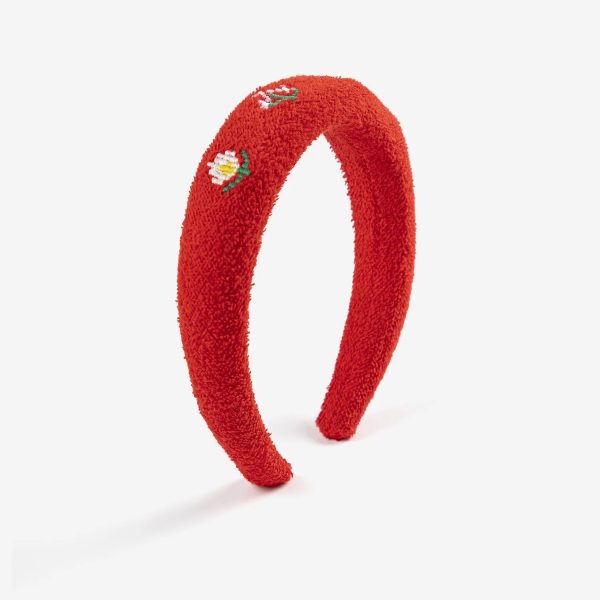 Pixel Daisies terry cloth headband