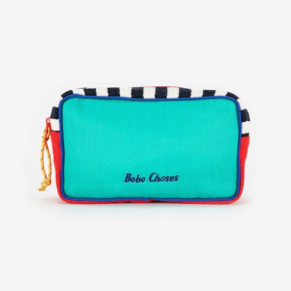 Color block cotton pouch