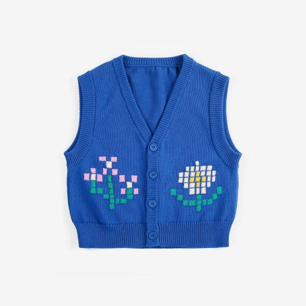 Pixel flower cotton vest