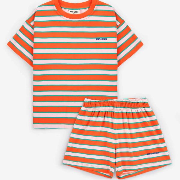 Bobo Choses Red Stripes loungewear set