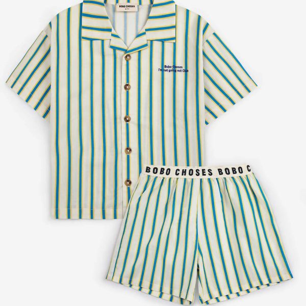 Yellow Stripes loungewear woven set